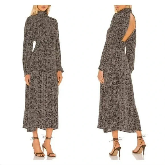 Flynn Skye Magnolia floral mock neck maxi dress in blush Pearl - Picture 1 of 13